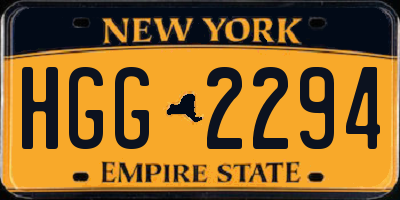 NY license plate HGG2294