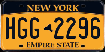NY license plate HGG2296