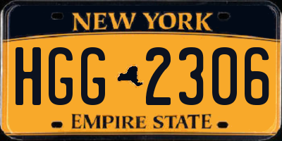 NY license plate HGG2306