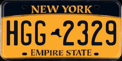 NY license plate HGG2329