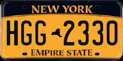 NY license plate HGG2330