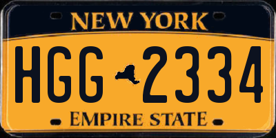 NY license plate HGG2334