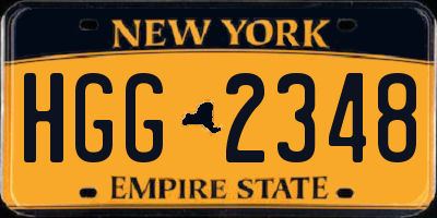 NY license plate HGG2348