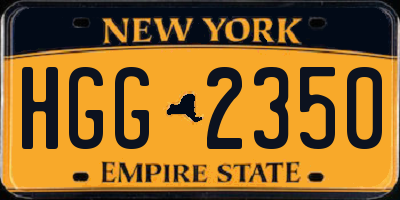 NY license plate HGG2350