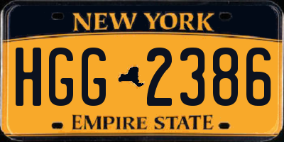 NY license plate HGG2386