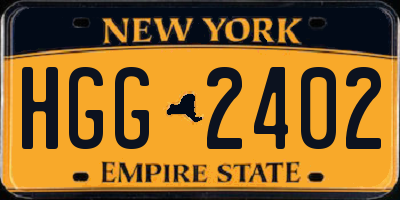 NY license plate HGG2402