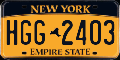 NY license plate HGG2403