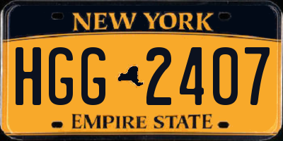 NY license plate HGG2407