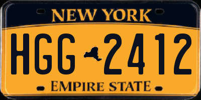 NY license plate HGG2412