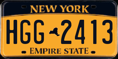 NY license plate HGG2413