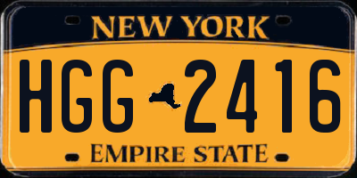 NY license plate HGG2416