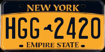 NY license plate HGG2420
