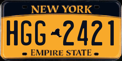NY license plate HGG2421