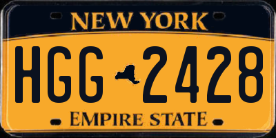 NY license plate HGG2428