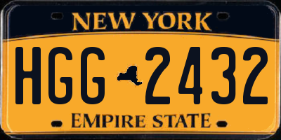 NY license plate HGG2432
