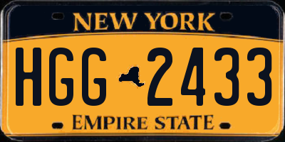 NY license plate HGG2433