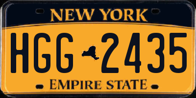 NY license plate HGG2435