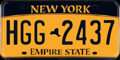 NY license plate HGG2437