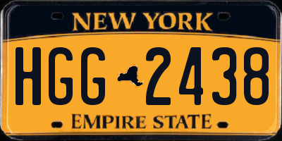 NY license plate HGG2438