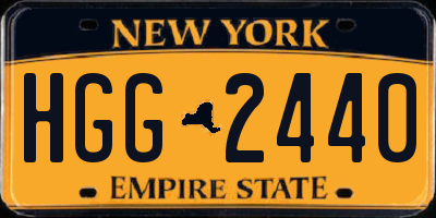 NY license plate HGG2440