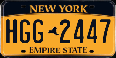 NY license plate HGG2447