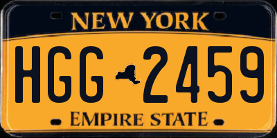 NY license plate HGG2459