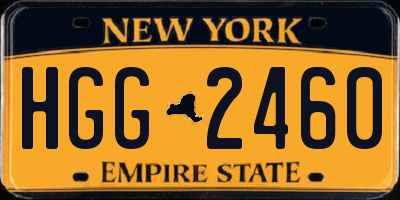 NY license plate HGG2460