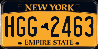 NY license plate HGG2463