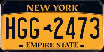 NY license plate HGG2473