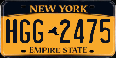 NY license plate HGG2475
