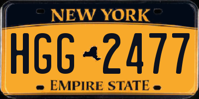 NY license plate HGG2477
