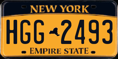 NY license plate HGG2493