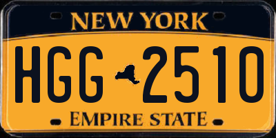 NY license plate HGG2510