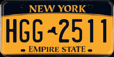 NY license plate HGG2511