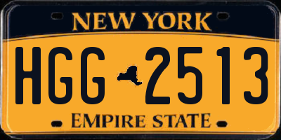 NY license plate HGG2513