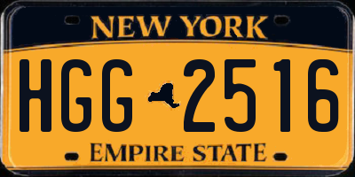 NY license plate HGG2516