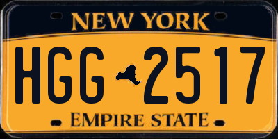 NY license plate HGG2517