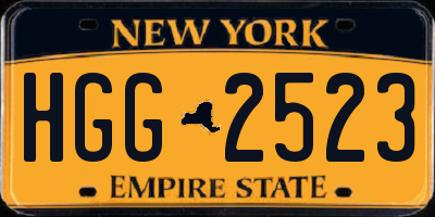 NY license plate HGG2523