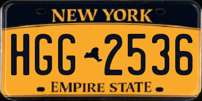 NY license plate HGG2536