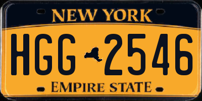 NY license plate HGG2546