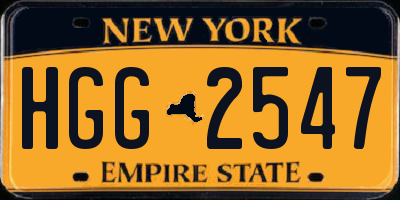 NY license plate HGG2547
