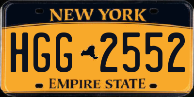 NY license plate HGG2552