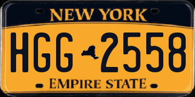 NY license plate HGG2558