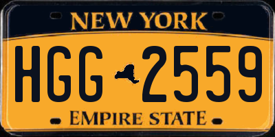 NY license plate HGG2559