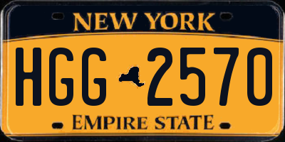 NY license plate HGG2570