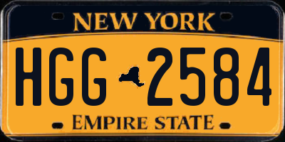 NY license plate HGG2584