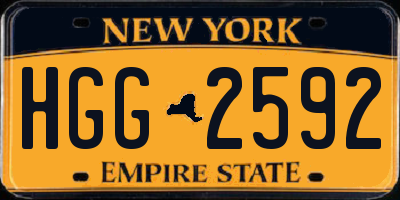 NY license plate HGG2592