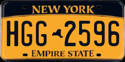 NY license plate HGG2596