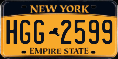 NY license plate HGG2599