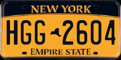 NY license plate HGG2604